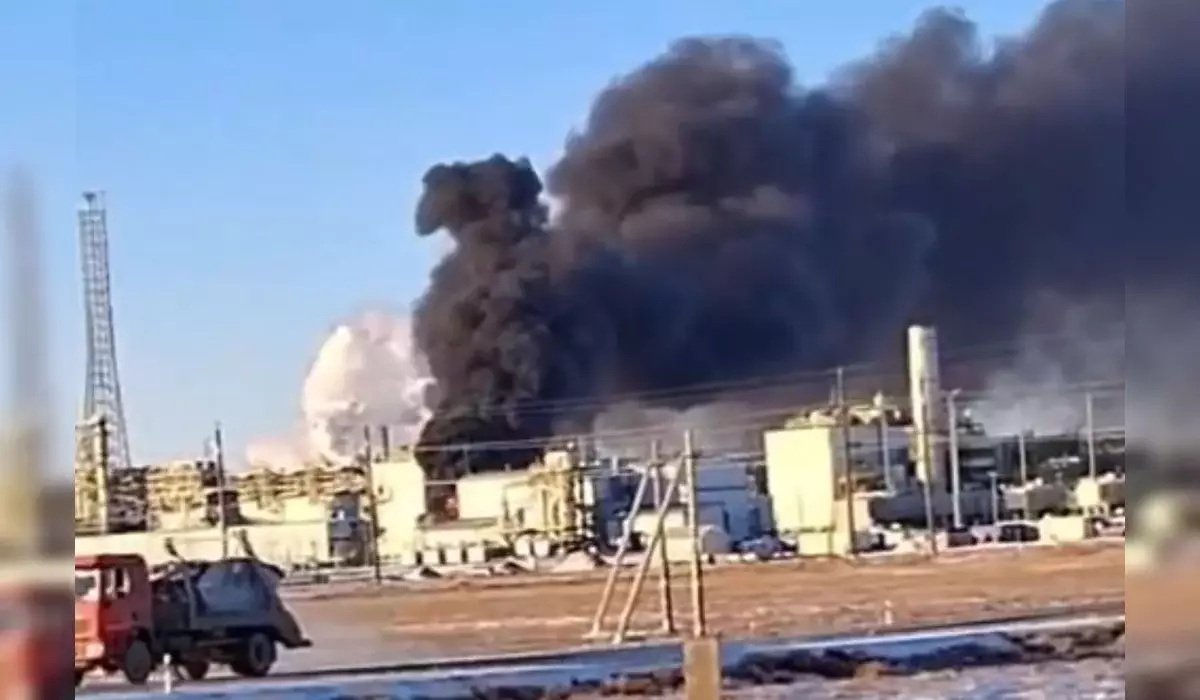 Трансформатор загорелся на месторождении Тенгиз (ВИДЕО)