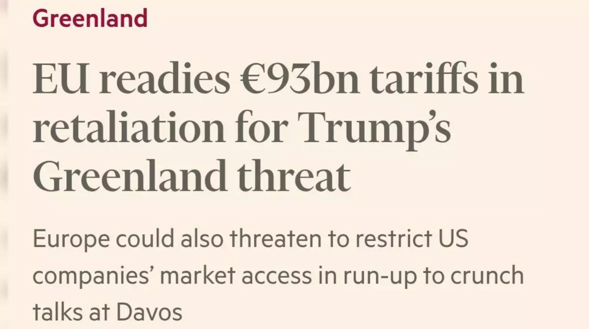 ЕС готовит ответные пошлины на 93 млрд евро из-за угроз США по Гренландии