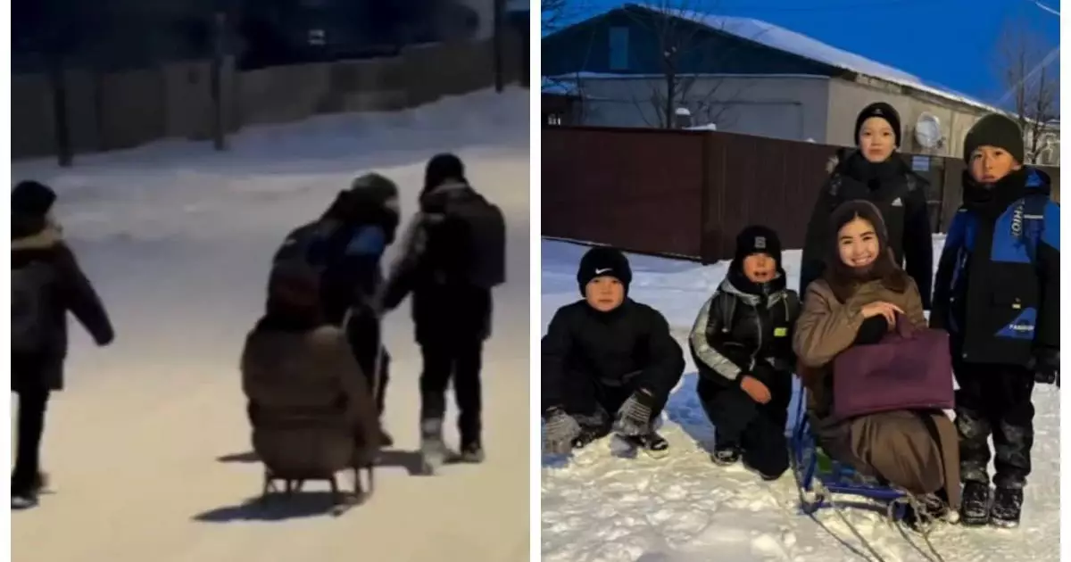  Ұстазын шанамен үйіне дейін жеткізген оқушылар көптің ықыласына бөленді 