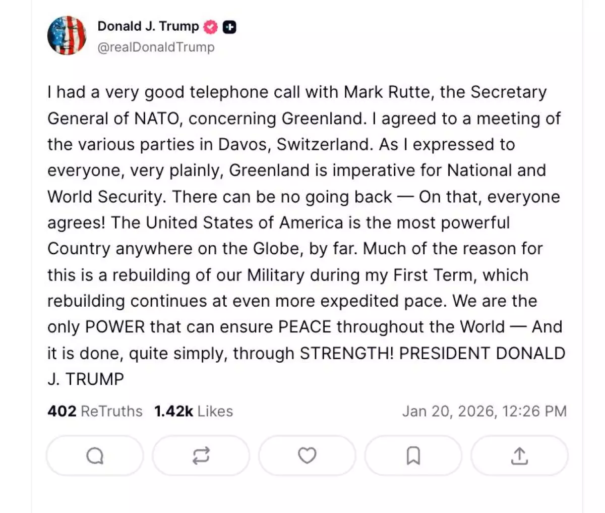 «Обратного пути нет»: Трамп — о судьбе Гренландии