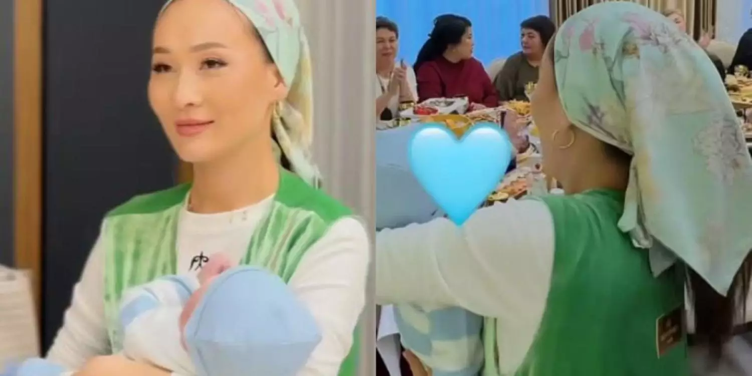 «Танчо ана болған соң сұлуланып кетіпті»: блогер Елдос Колобок ұлының бесік тойын дүркіретіп өткізді