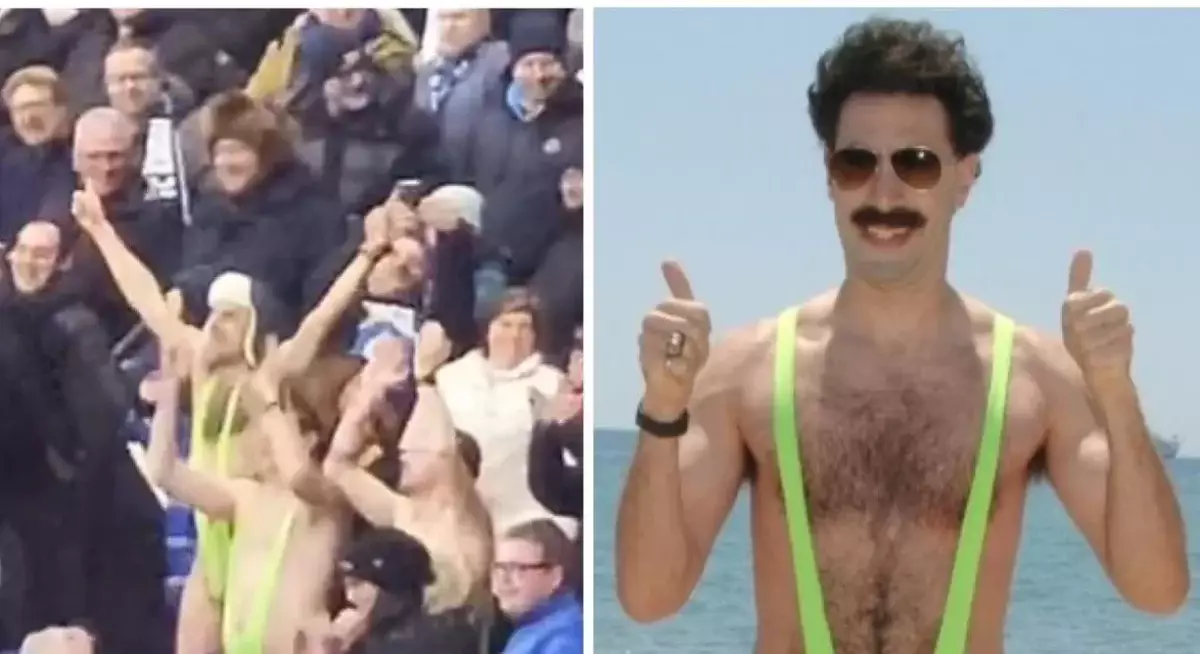 «Бораттың киімін киіп келген»: «Қайрат» матчында «Брюггенің» жанкүйерлері қамауға алынды (ВИДЕО)