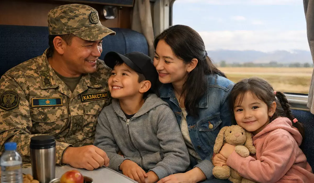 Қазақстанның әскери қызметкерлері енді бала-шағасымен бірге пойызбен тегін қатынай алады