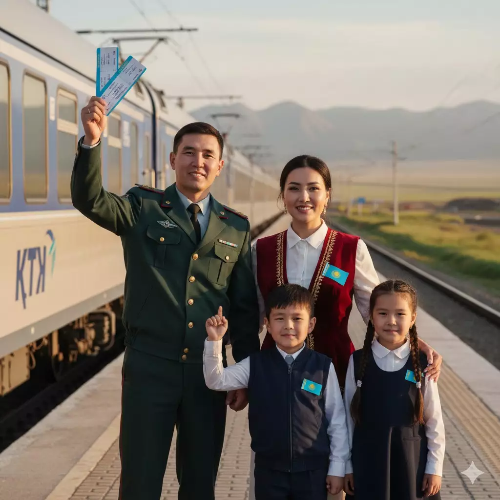 Қазақстанда әскерилердің отбасы мүшелері жылына бір рет пойызбен тегін қатынай алады