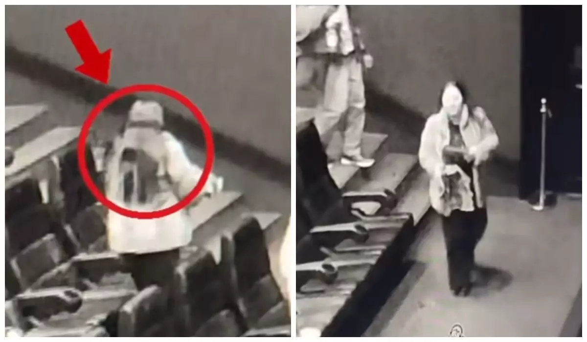 Алматыдағы кинотеатрлардың бірінде белгісіз әйел келушінің сөмкесін ұрлап кеткен (видео)