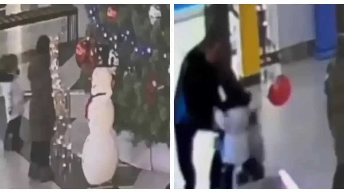 Көкшетауда сауда орталығында бүлдіршінді жаңажылдық безендіруден тоқ соқты (видео)