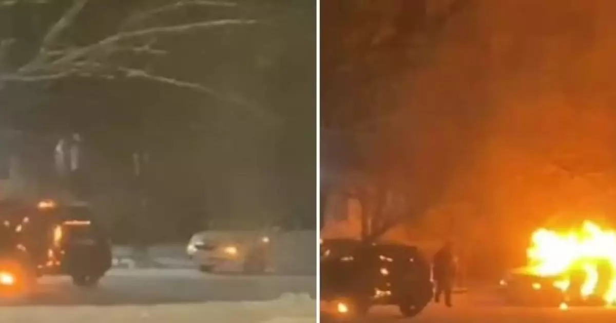  Семейде ер адам екі учаскелік полиция қызметкерінің автокөлігін өртеп жіберді 