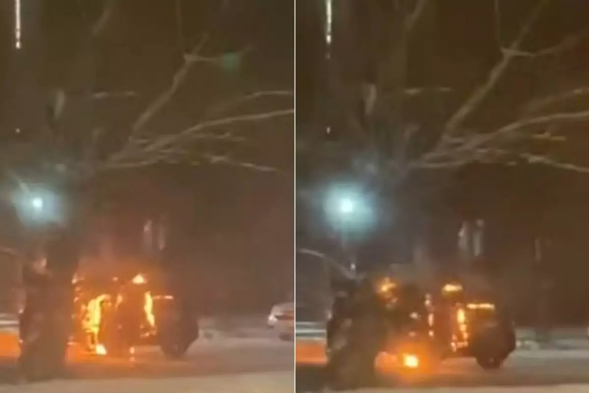 Семейлік зейнеткер полицияның екі көлігін өртеп жіберді (ВИДЕО)