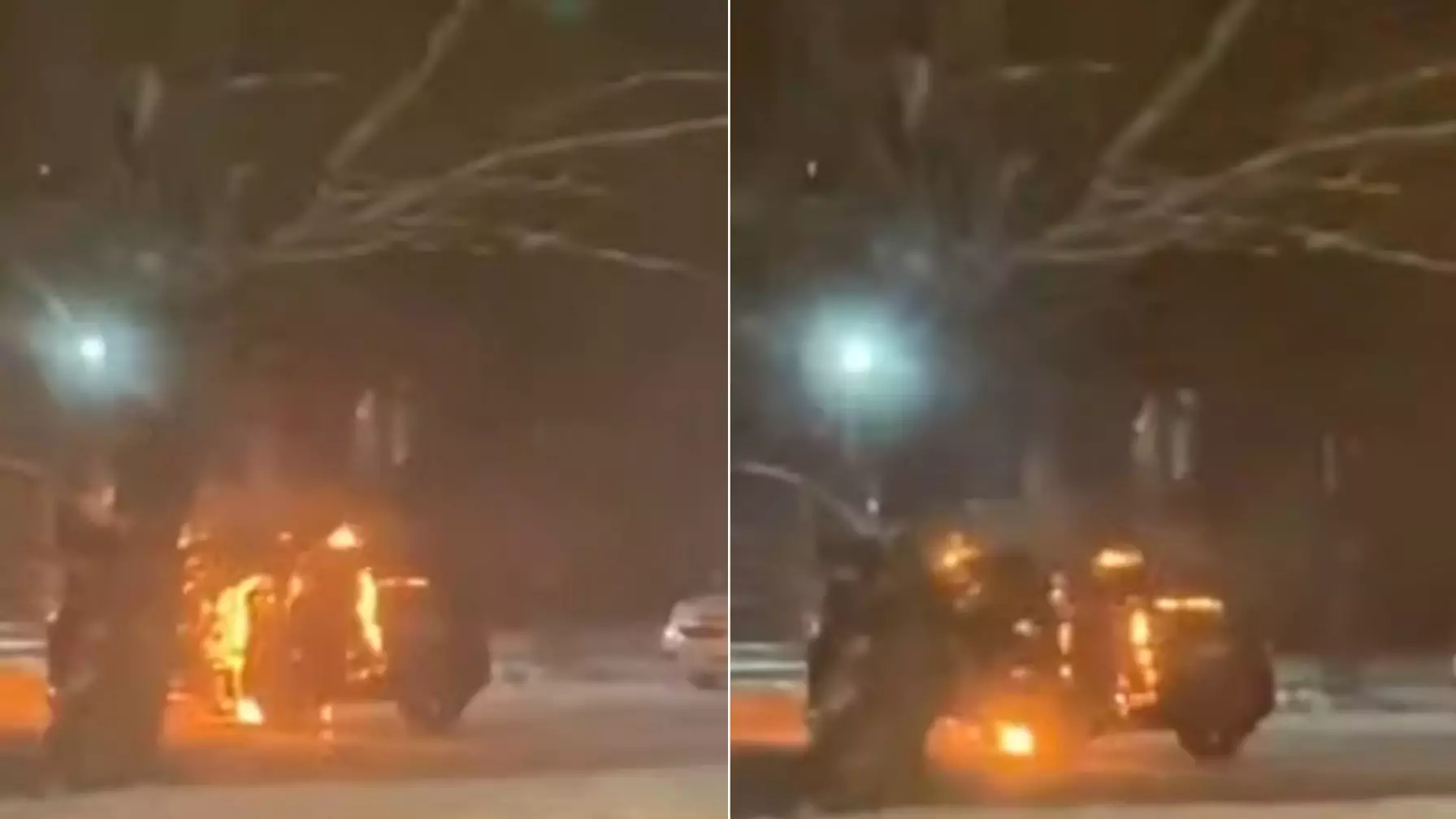 Семейлік зейнеткер полицияның екі көлігін өртеп жіберген (ВИДЕО)