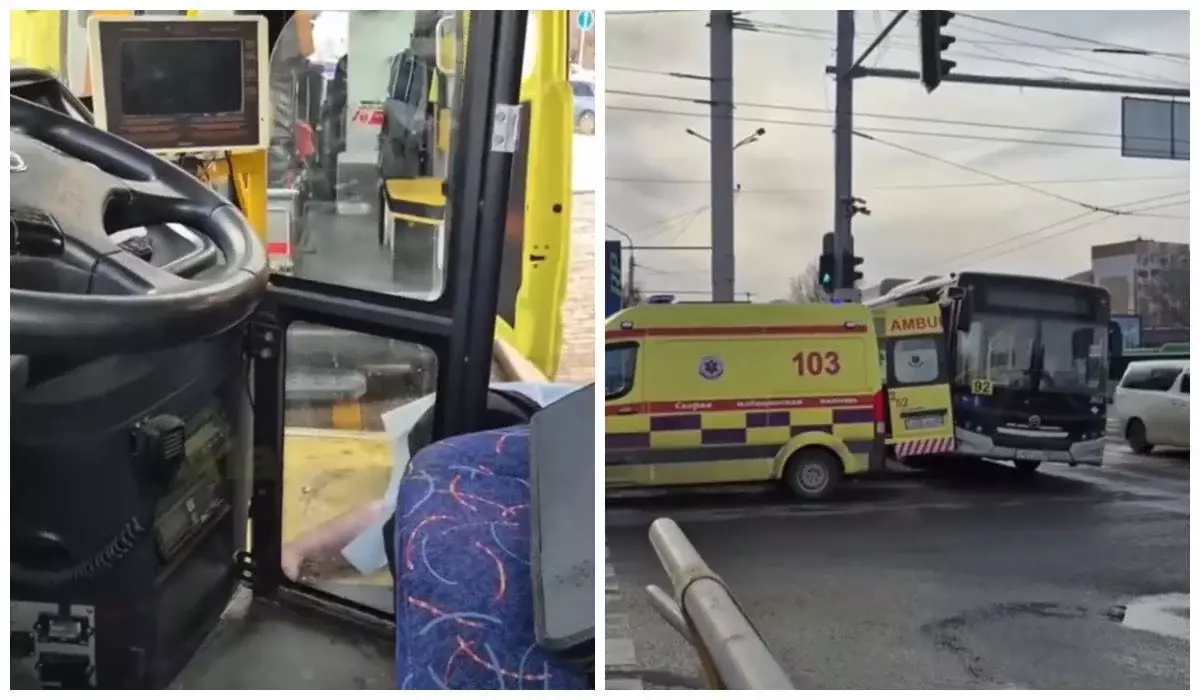 Алматыда автобус жүргізушісі жол үстінде кенеттен көз жұмды (ВИДЕО)