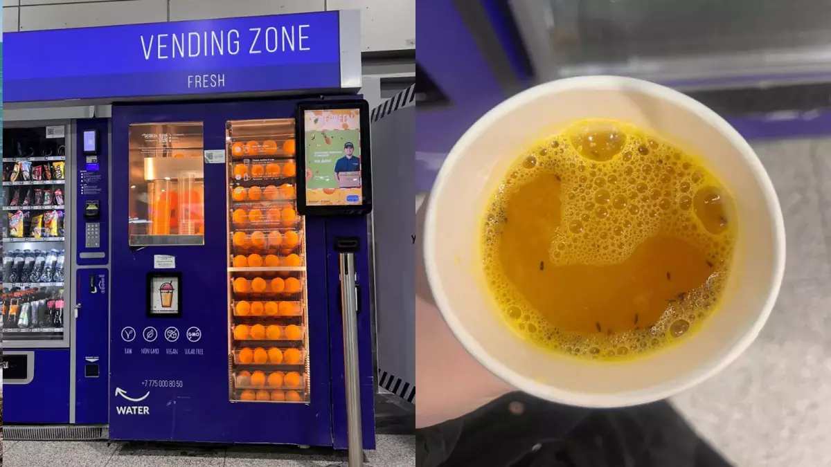 «Шырынның ішінде шыбын-шіркей жүр»: Алматы әуежайындағы аппараттың сусыны бойжеткенді шошытты (ВИДЕО)