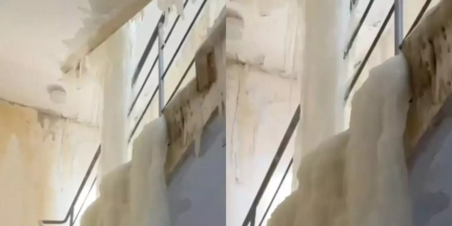 Астанада элиталық тұрғын үй кешенінің подъезін мұз басты (ВИДЕО)