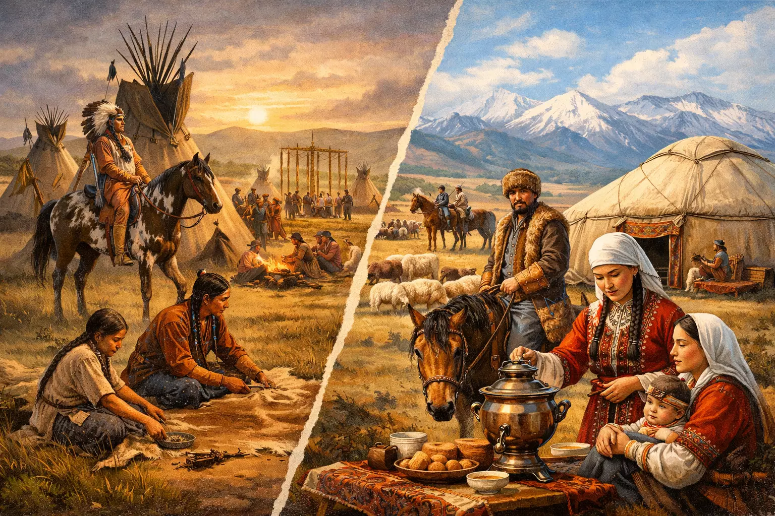 Тийоспайе и аул: как были устроены кочевые общества сиу и казахов