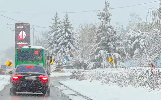 Южный циклон принес снег и метели в Казахстан.