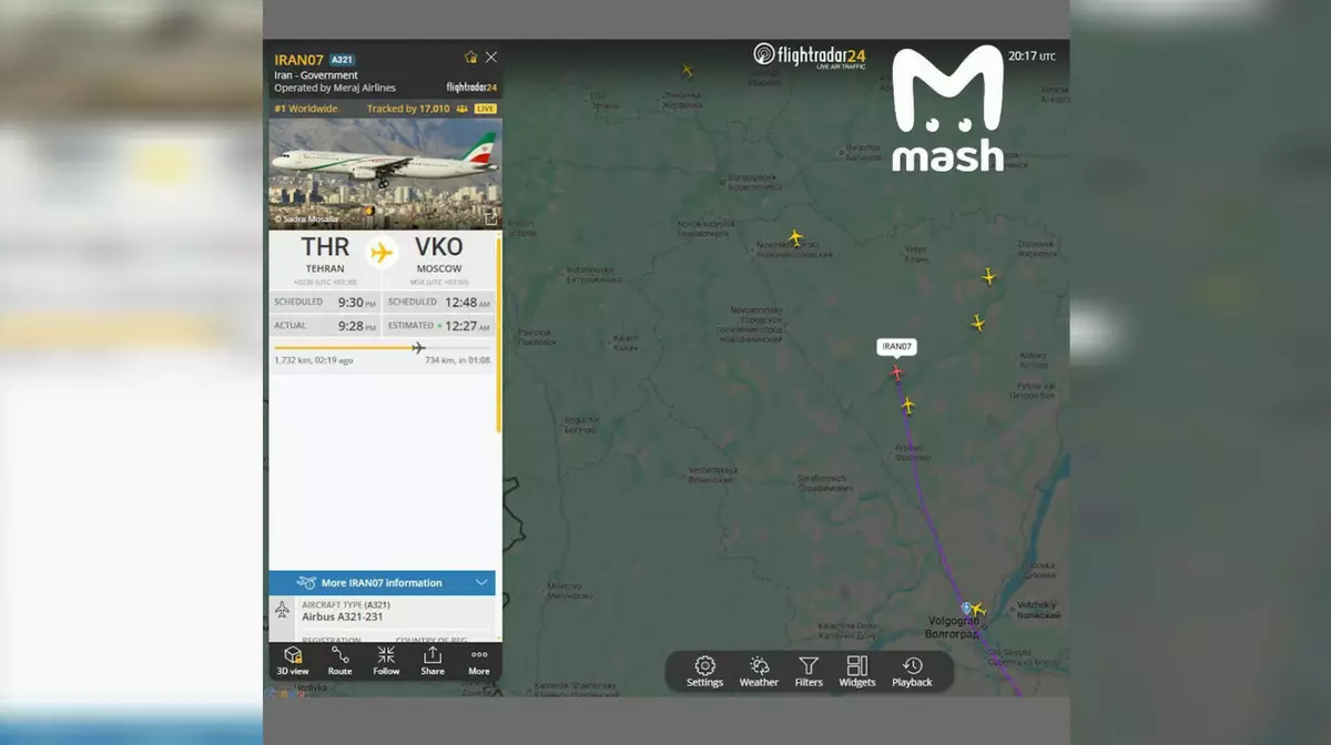 Правительственный самолёт Ирана прилетел в Москву без официальных объявлений