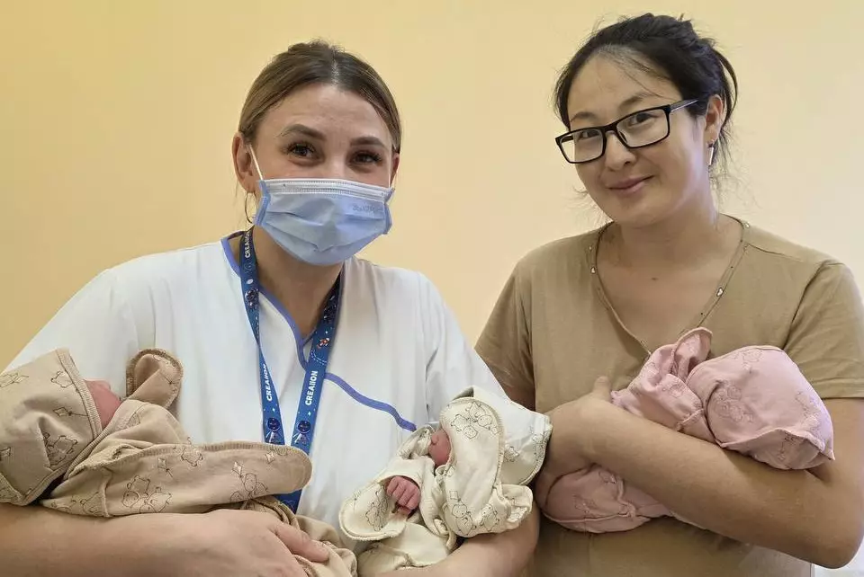 В Костанайской области родилась тройняшки
