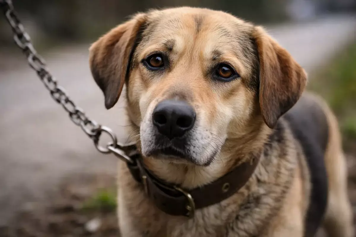 В Астане собаку привязали к машине и тащили по дороге