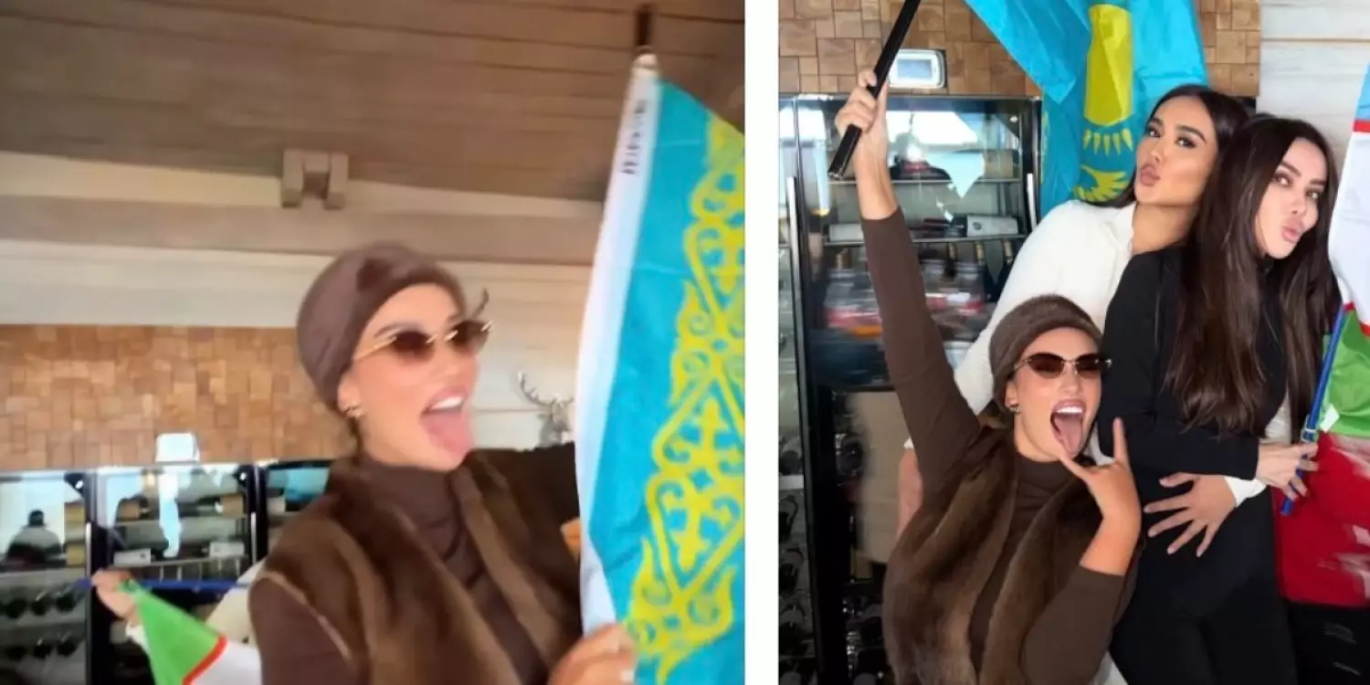 Қазақстан туымен фотоға түскен блогер жұрттың ашуына тиді