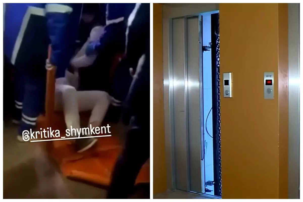 Шымкентте лифт сегізінші қабаттан құлап кетті: Ішінде адам болды