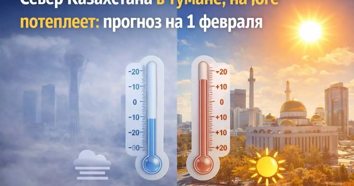  Погода в Казахстане на 1 февраля: без осадков, местами туман 