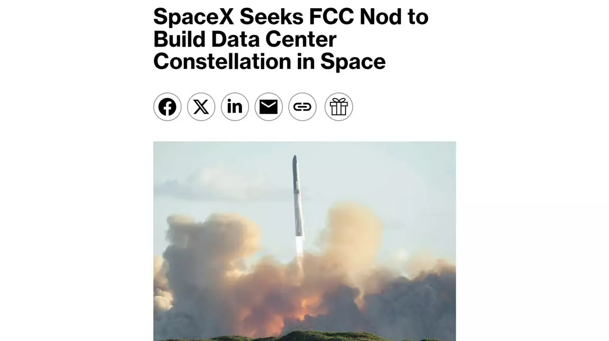 Илон Маск хочет перенести вычисления для ИИ в космос — заявка на миллион спутников подана