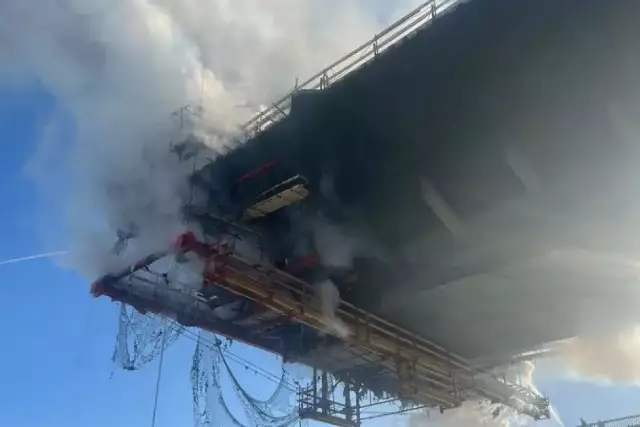 Павлодарда құрылысы бітпеген көпір бір күнде екінші рет өртенді