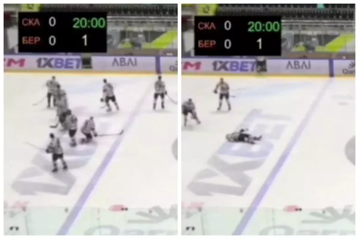 Қазақстандық хоккейші матч кезінде көз жұмды (ВИДЕО)