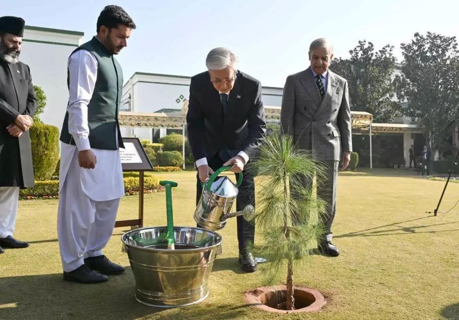 Президент Пәкістан премьер-министрінің резиденциясы аумағында ағаш отырғызды