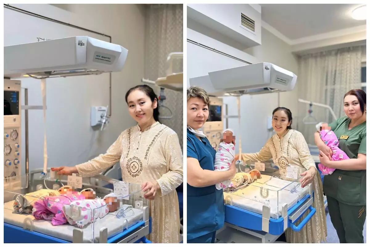 Алматыда 39 жастағы әйел өмірге үшем сәби әкеліп, бірден көп балалы ана атанды