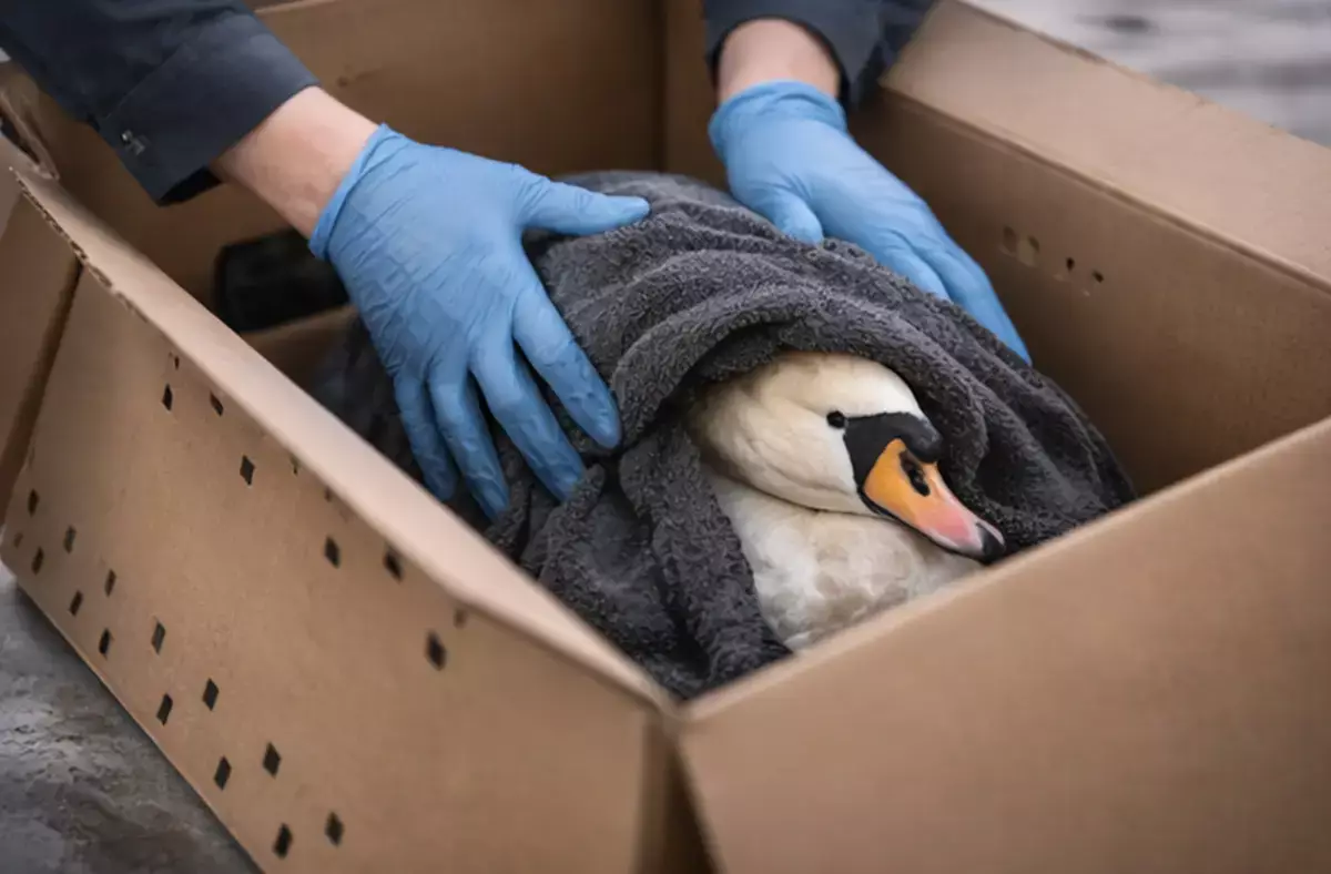 В Актау спасли еще двух лебедей - новости на Lada.kz 05.02.2026