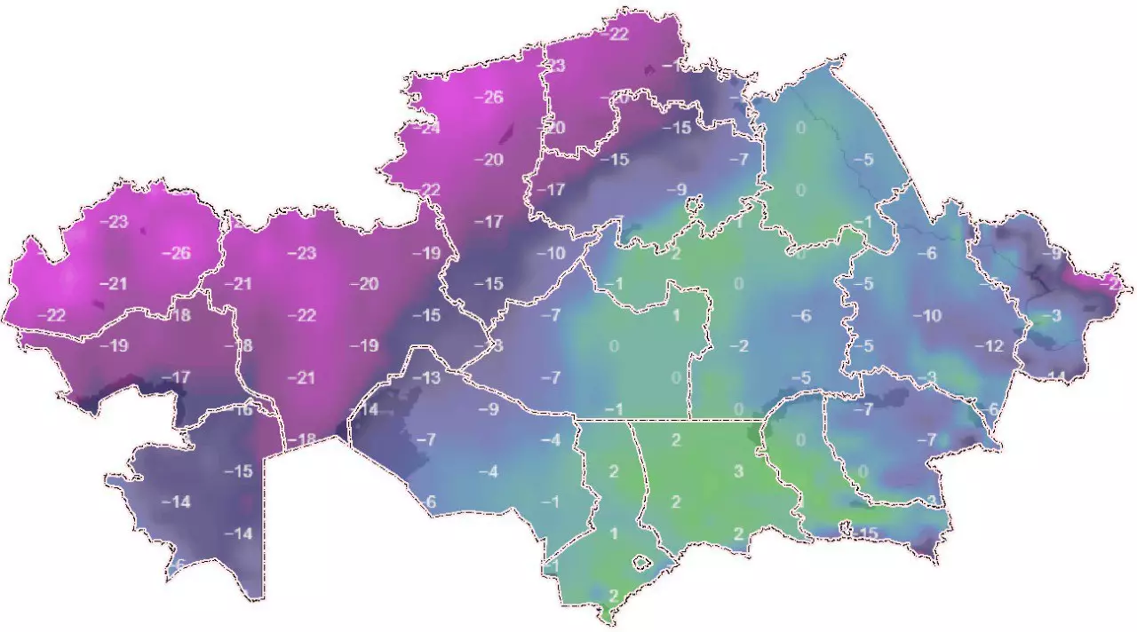ТЖМ ескертеді: Қазақстанға аяз бен секундына 28 метрге жететін дауыл жақындап келеді