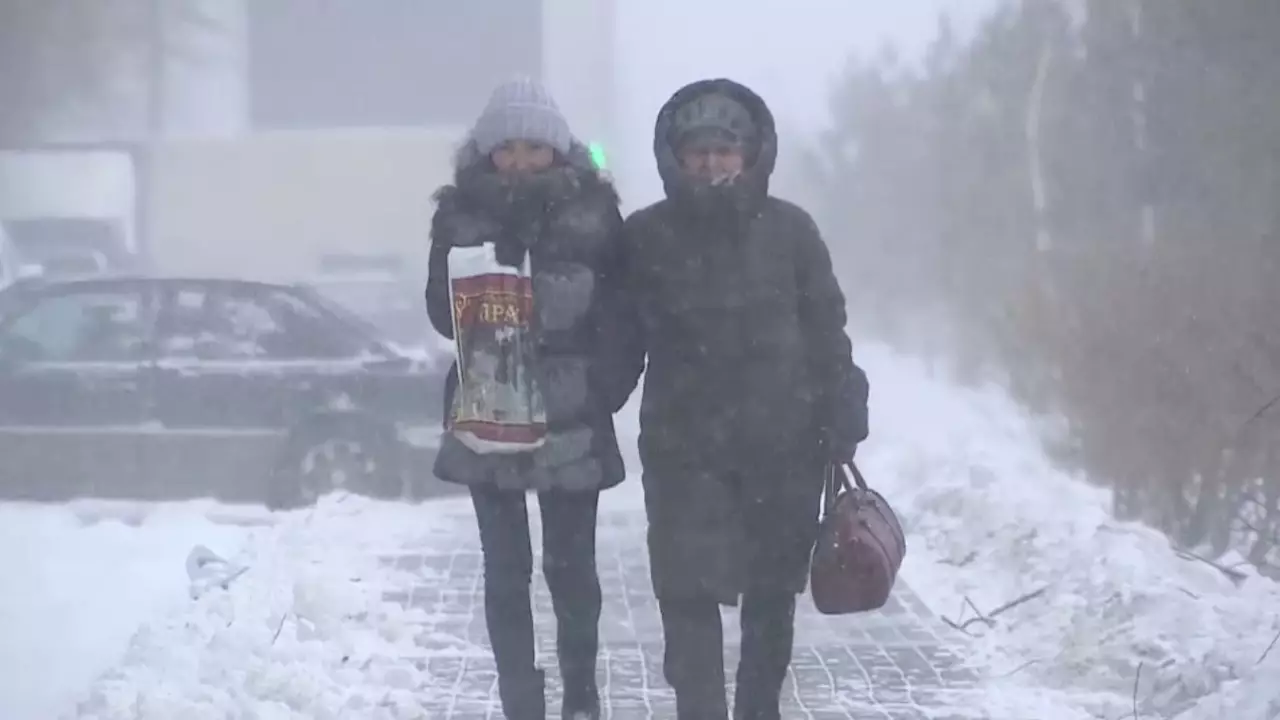 Ауа райы: арқада қар борап тұр