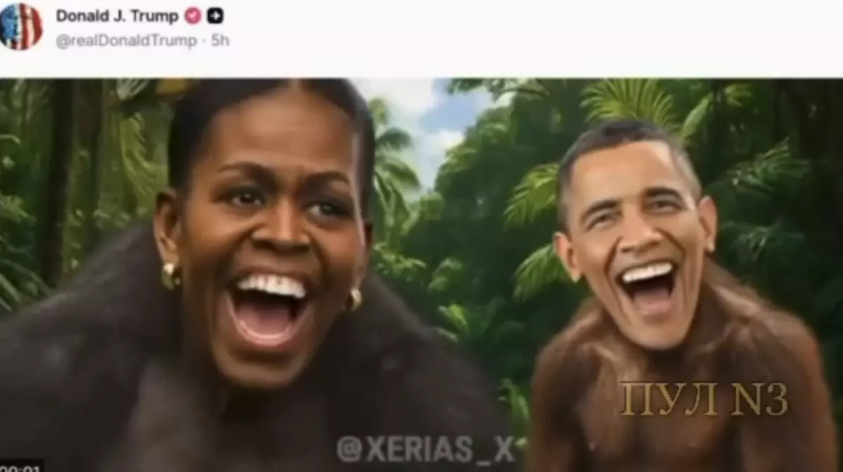 Трамп опубликовал видео с Обамами в образе обезьян