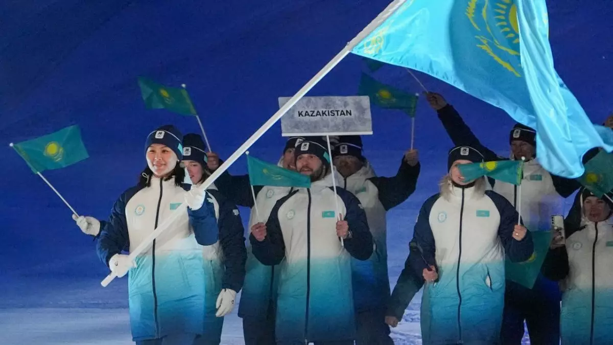 Сборная Казахстана приняла участие в торжественном параде на зимней Олимпиаде