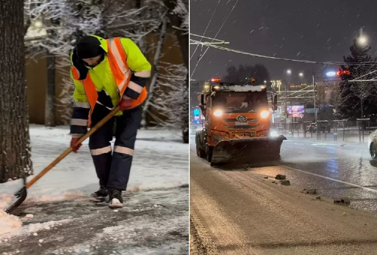Алматыда көше-жол желісі тәулік бойы тазартылып жатыр