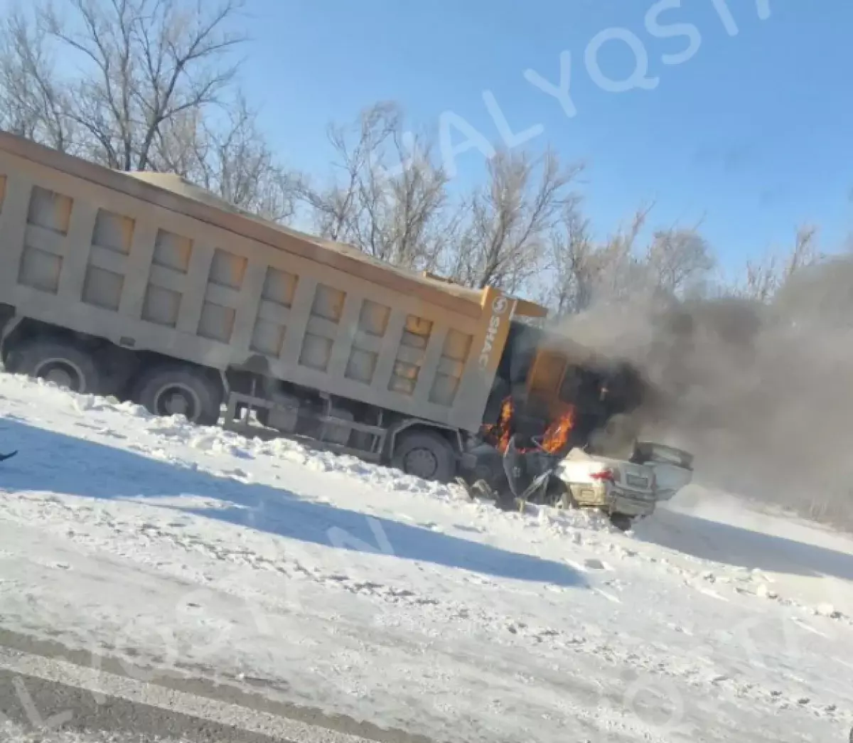 Смертельное ДТП: водитель и пассажир сгорели на трассе в СКО