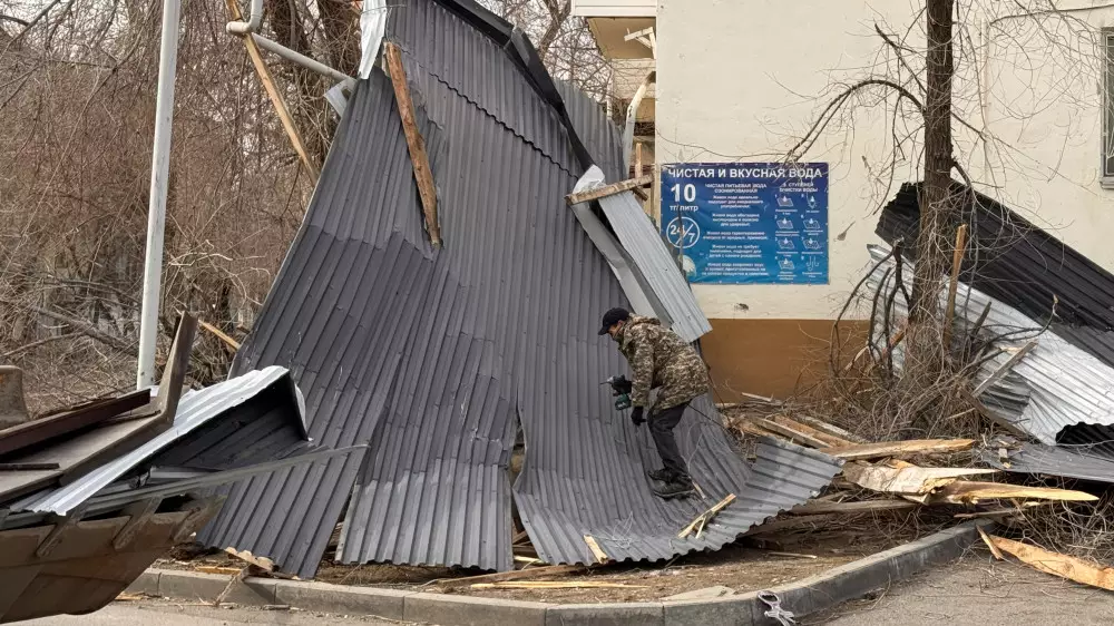 Сорванные крыши и поваленные деревья: акимат Конаева обратился к жителям