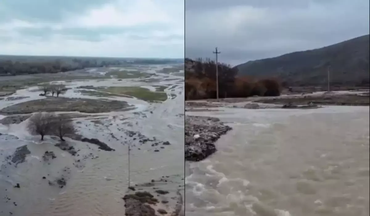 Смыта дорога: 29 человек эвакуировали из зоны подтопления в Туркестанской области (ВИДЕО)