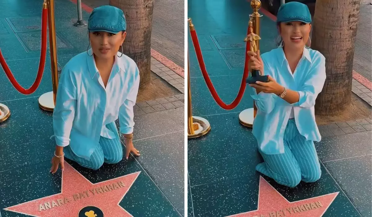 "Өте бақыттымын": Анара Батырханның есімі Голливудтың "Даңқ аллеясында" жазылды