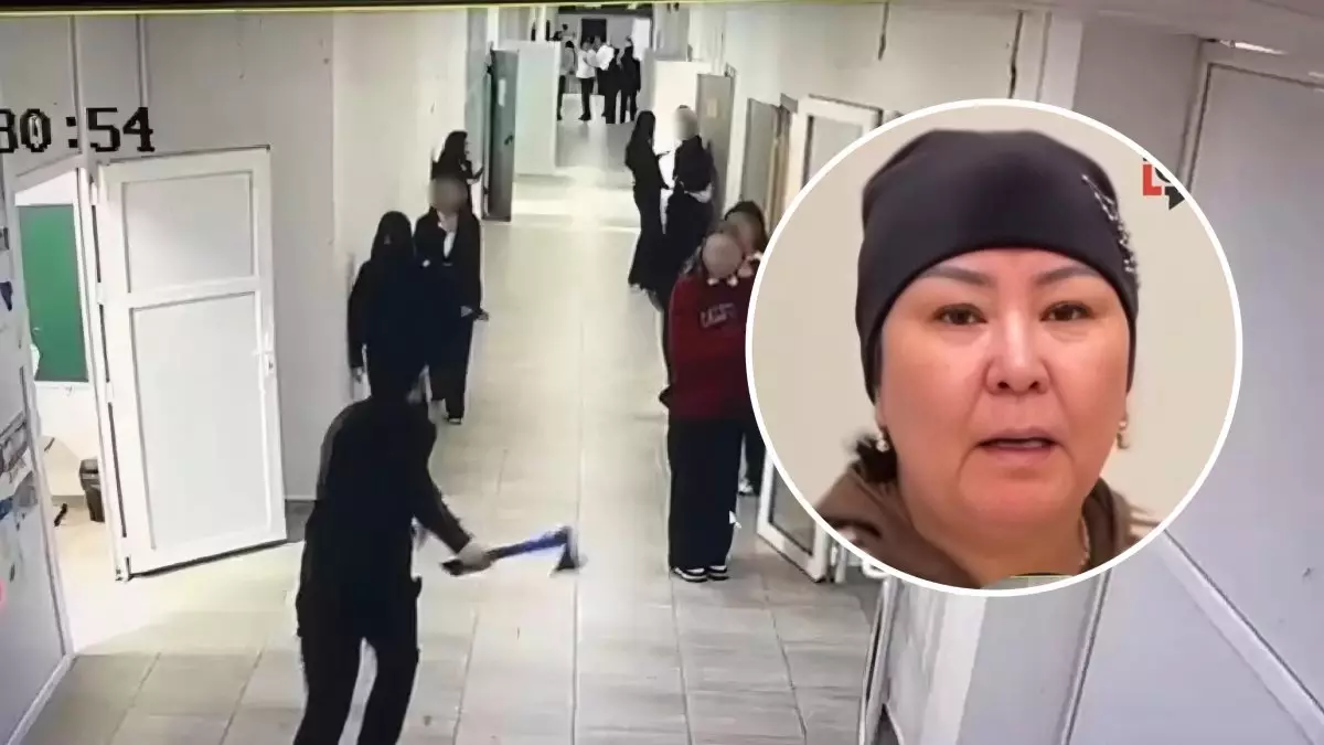 Мектепте балта алып жүгірген оқушының анасы мәлімдеме жасады