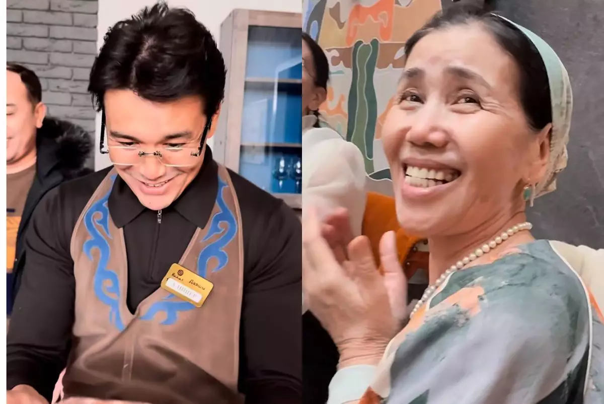 «Күлкісіне ештеңе жетпейді»: Нұрболат Абдуллин анасына ерекше тосын сый жасады (ВИДЕО)