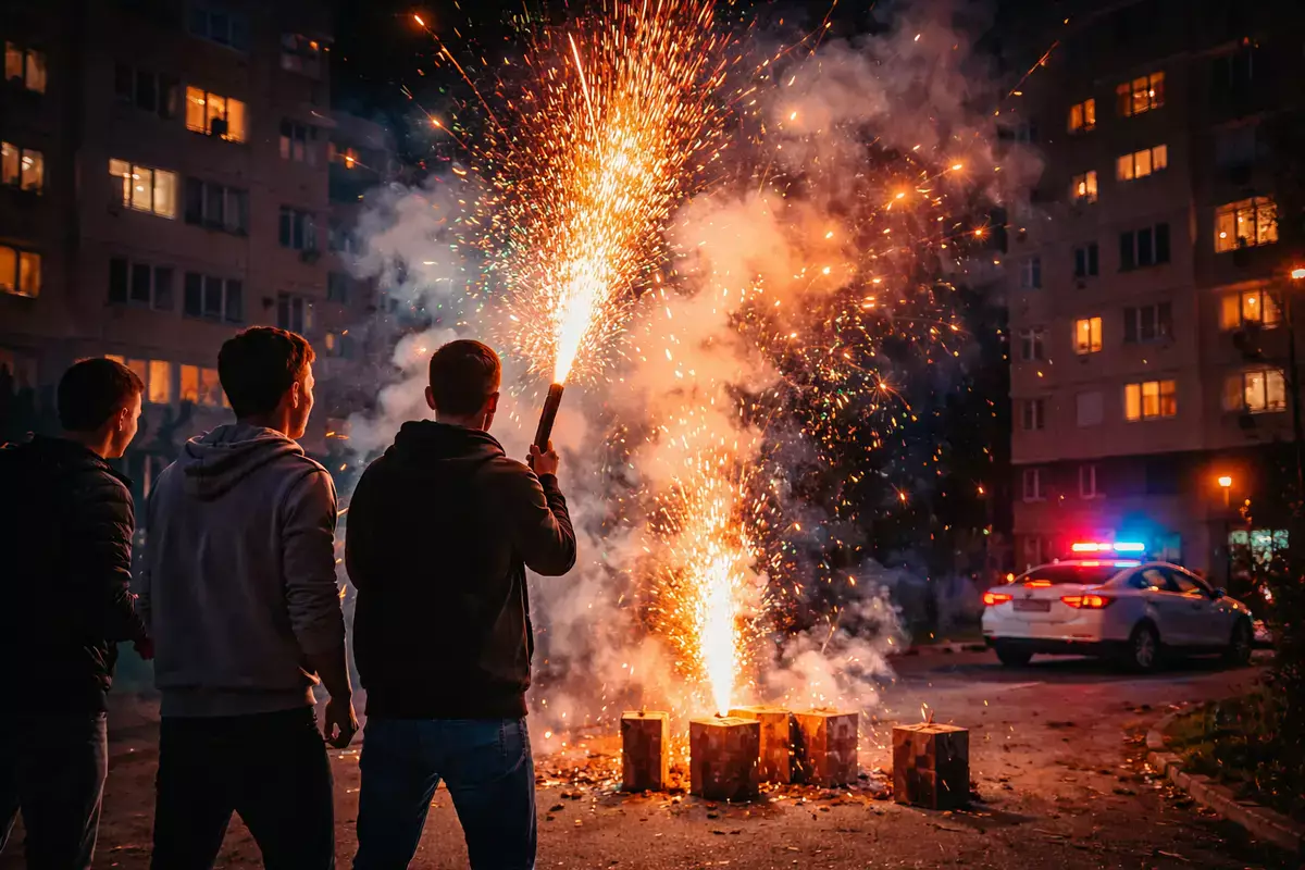Ночной фейерверк обернулся крупным штрафом для группы парней в Актау - новости на Lada.kz 11.02.2026