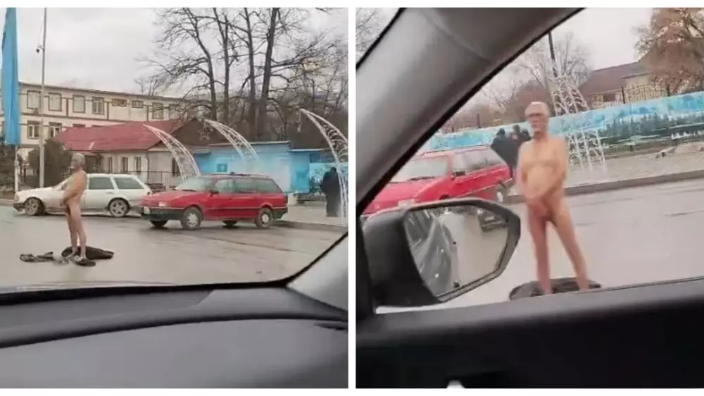 Неизвестный мужчина разгуливал в обнаженном виде в селе Кордай