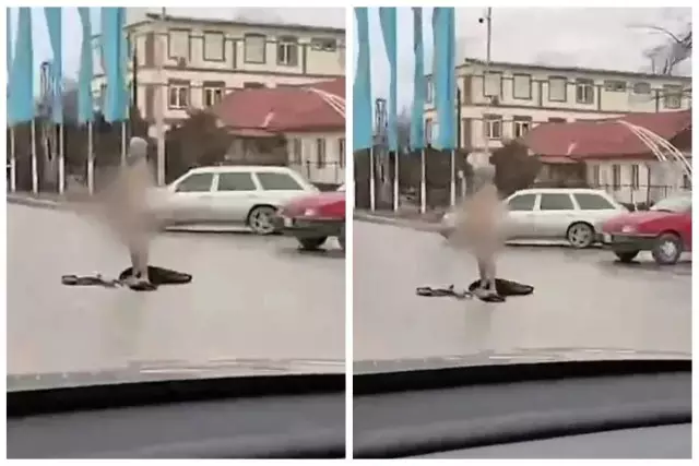Жамбыл облысында көше ортасында тыр жалаңаш жүрген ер адам жұртты шошытты