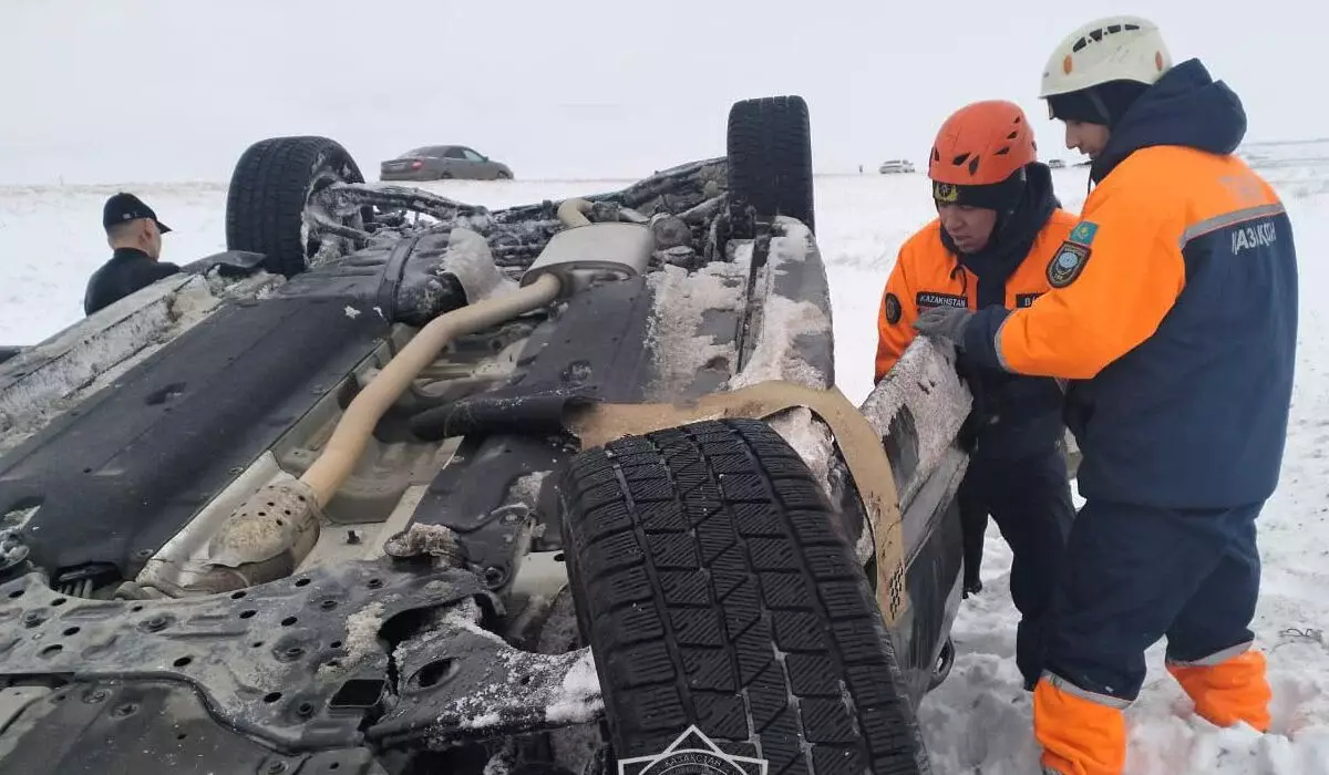 Трое пострадали в ДТП на трассе Жамбылской области (ВИДЕО)