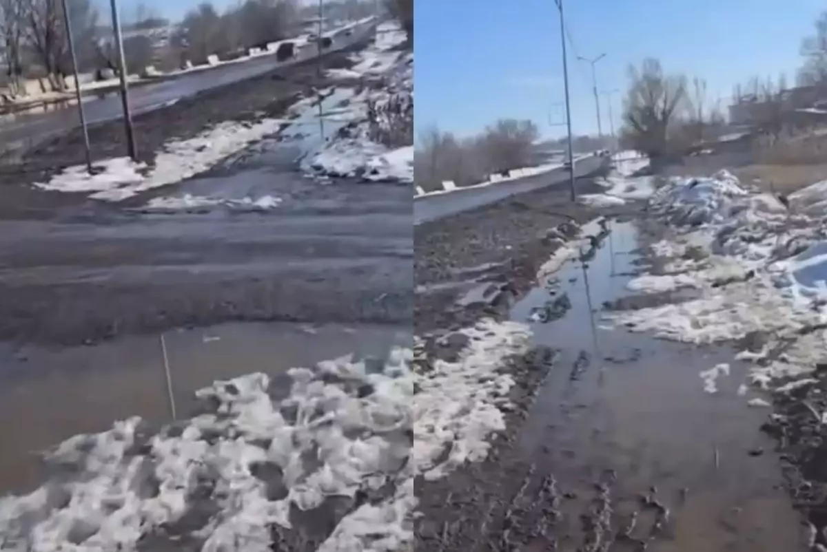 Сарыөзекте оқушылар батпақ кешіп жүр: ауыл жолы қашан жөнделеді?