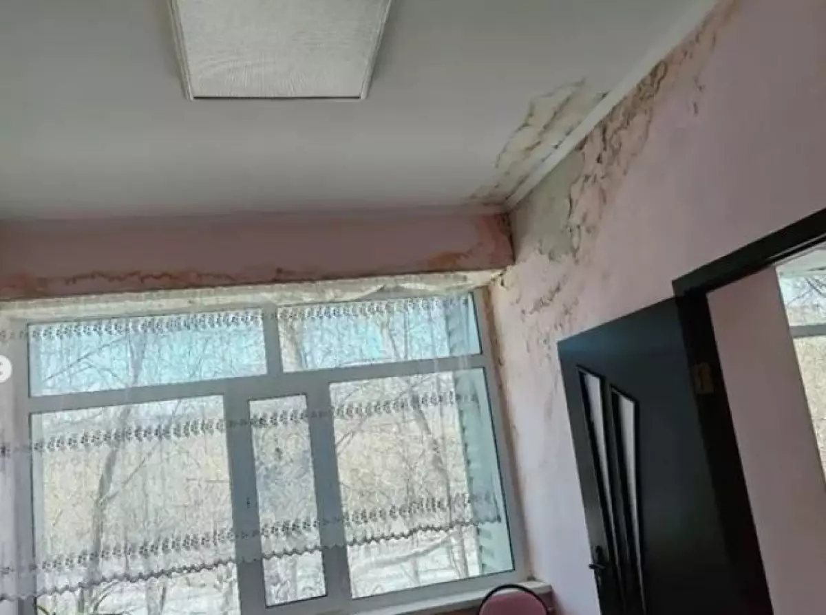 Крыша течет, стены в грибке: жители бьют тревогу из-за плесени в больнице Темиртау