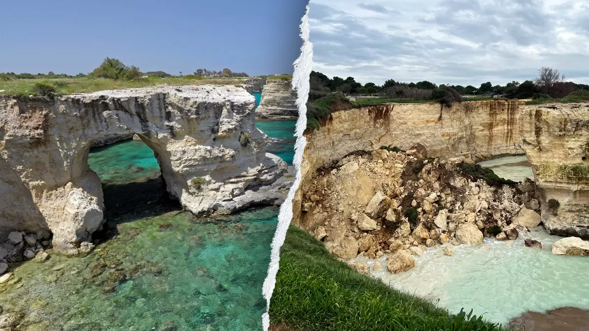 Знаменитая арка "Влюблённых" на итальянском побережье обрушилась в День святого Валентина.