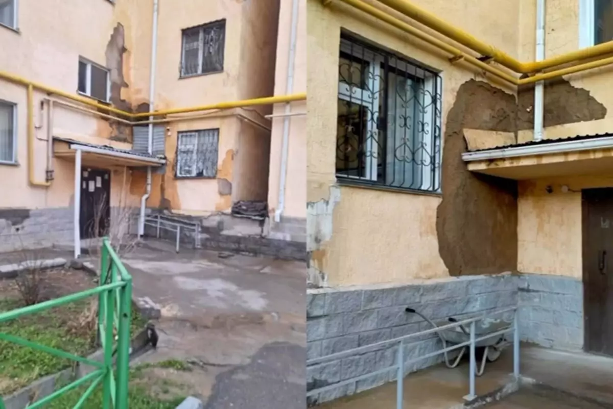 Миллиардқа салынған үйдің сиқы осы ма? Шымкентте жаңа үйдің қабырғасы қақ айырылған