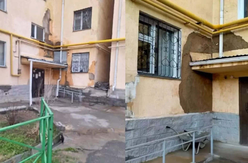 Миллиардқа салынған: Шымкентте жаңа үйдің қабырғасы қақ айырылған